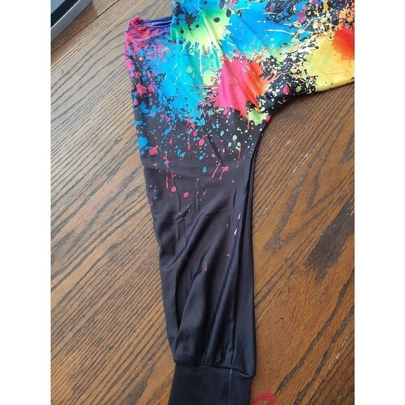 HOST PICK  New Small Long Sleeve Round Neck Paint Splatter Loose Fit Shirt Top - Picture 4 of 5